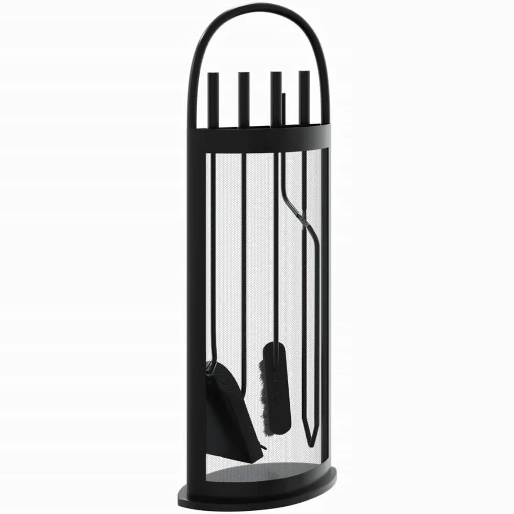 Gecheer Set Attrezzi per Caminetto 5 pz 23x15x66 cm in Acciaio,P156379