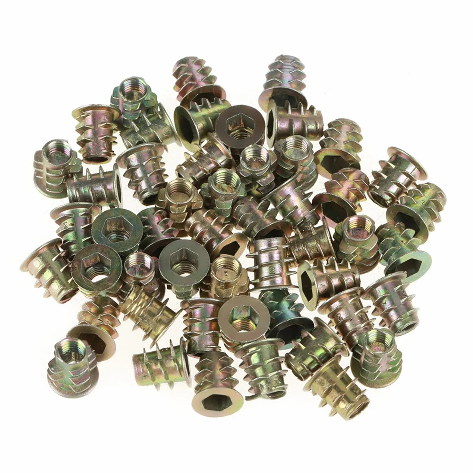 BORDSTRACT Inserto filettato M4 x 6 mm Zinco Esagonale Flanged ISO Metric Classe 2B 50 pezzi