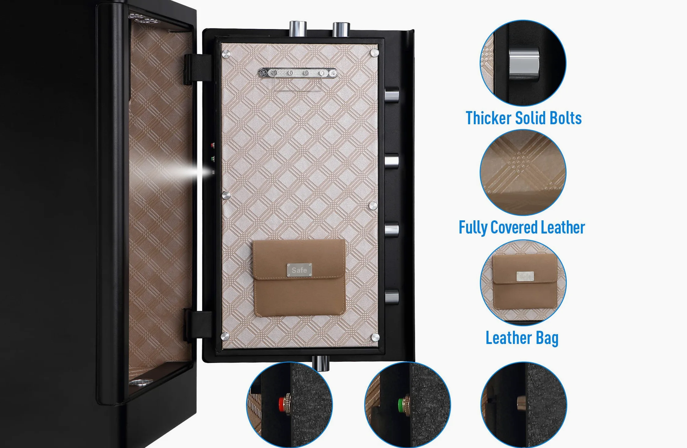 Tenamic Cassaforte biometrica deluxe per impronte digitali Smart Touch Screen a prova di fuoco per Home Office Hotel 5.1 piedi cubi
