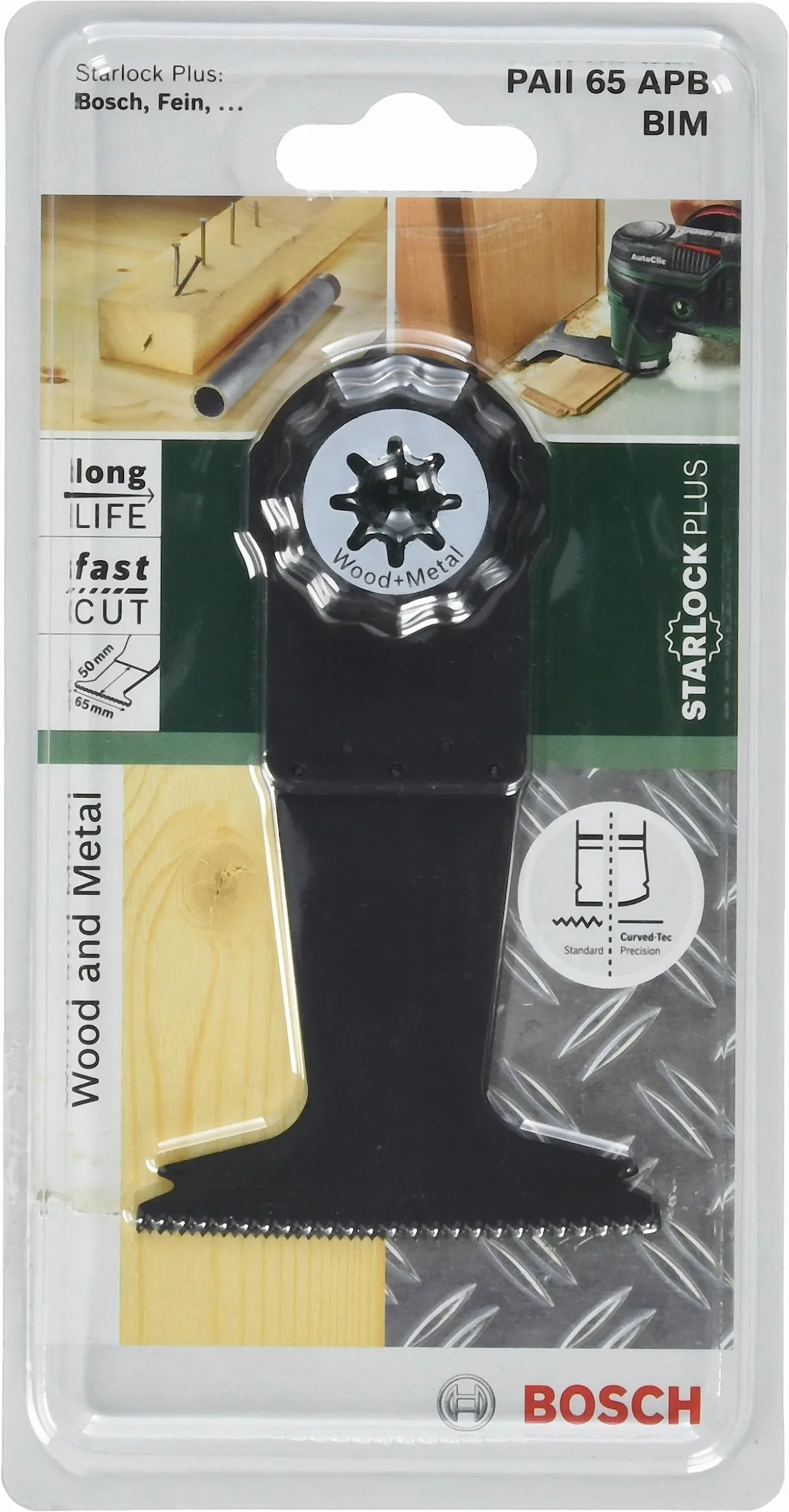 Bosch PAII 65 APB Accessorio per multiutensile curvo legno metallo DIY