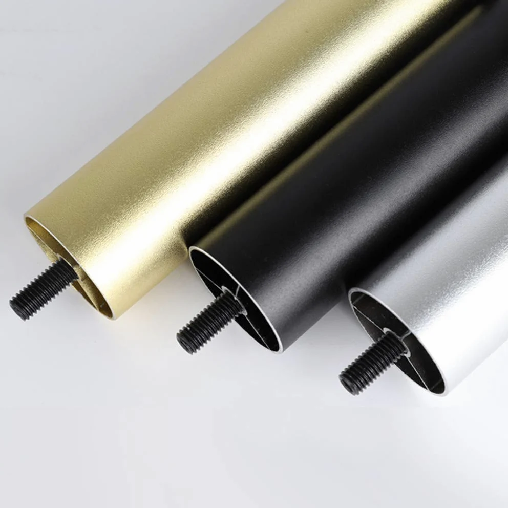 Gambe per Mobili In Metallo,Gambe per Tavoli In Lega di Alluminio,Gambe per Divani Regolabili In Altezza,Gambe per Letto,Con Barra Filettata M8, 0-8 MM Regolabili,4 Pezzi(silver40cm/15.7in)