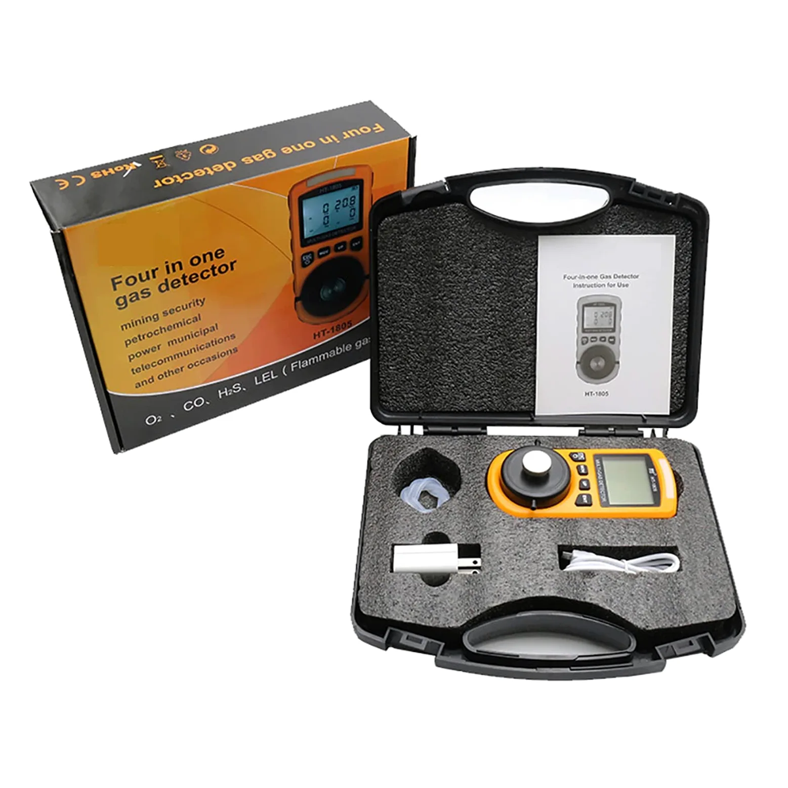 Misuratori della qualità dell'aria, Rilevatore di gas 4 in 1 Co h₂s o₂ Lel Monitor Digital Palmare Tossico Monossido di monossido di monossido di idrogeno Solfuro di qualità del tester di qualità de-l