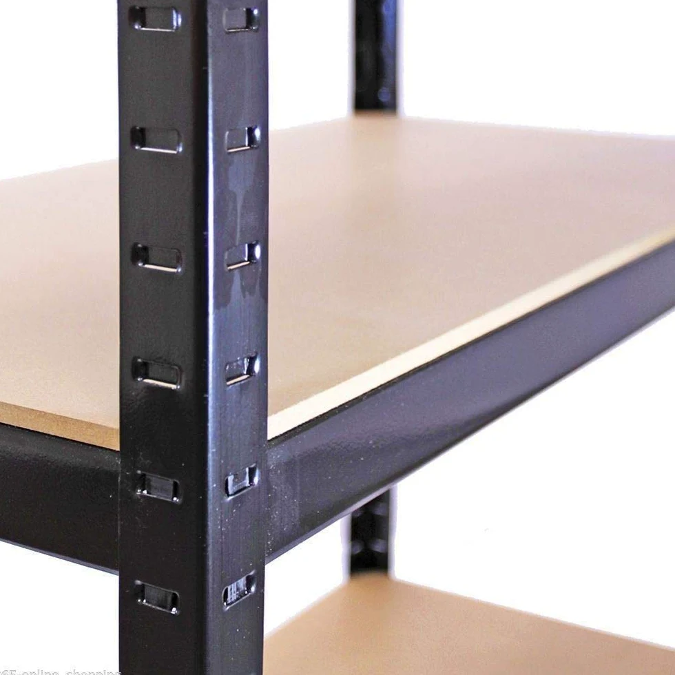 Scaffale regolabile a 5 ripiani in metallo resistente, 180 x 90 x 40 cm, scaffale nero per casa e garage, design durevole e robusto