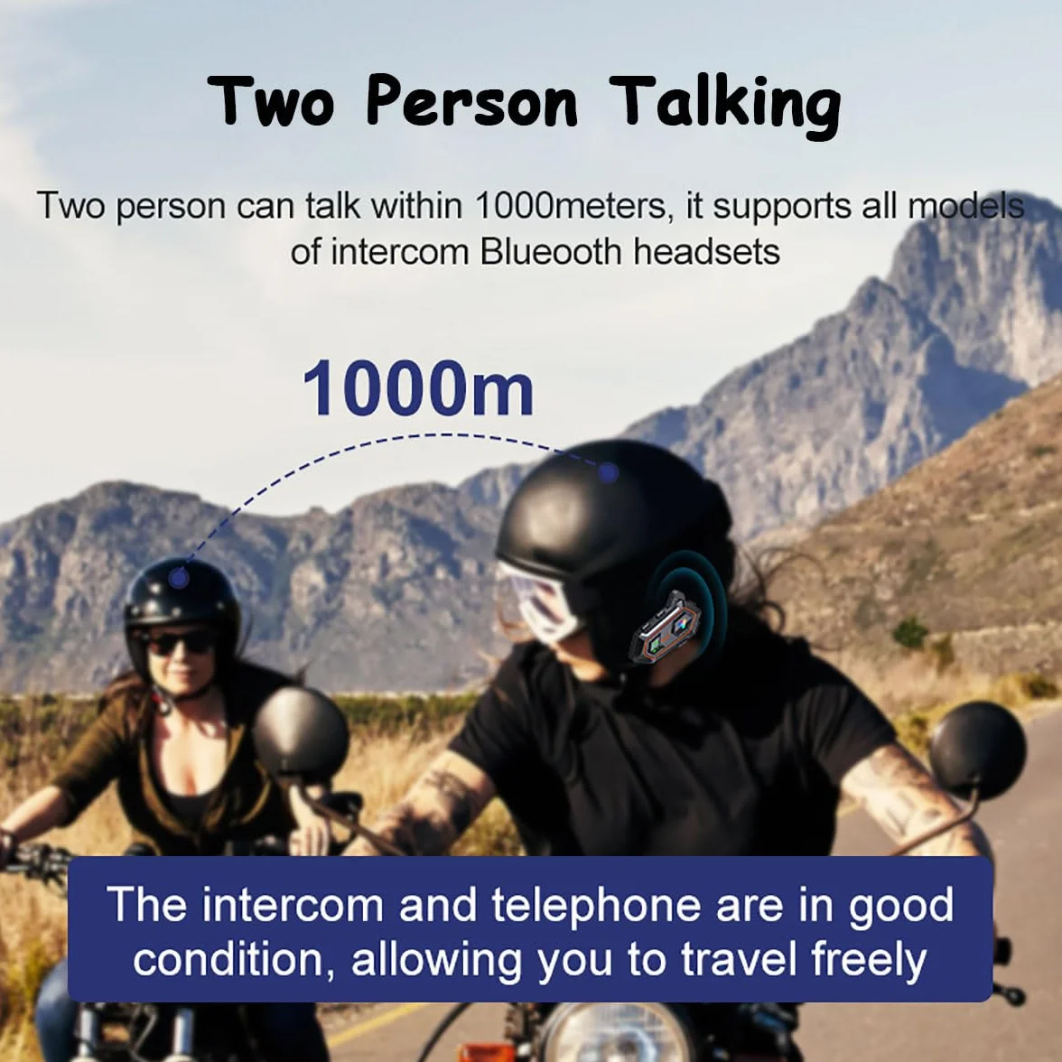 FRoon Auricolare per Sistema di Comunicazione Bluetooth per Moto, con possibilità di interfono per Due Persone, Adattabile a Normali Auricolari Bluetooth, Compatibile con Tutti i caschi,1pcs