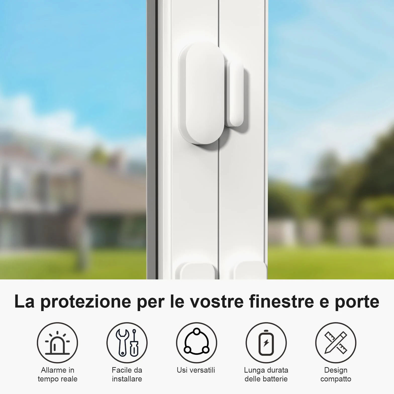 Sistema di allarme touch screen per la sicurezza di tutta la casa, kit di allarme domestico wireless Wi-Fi da 20 pezzi con sirena, sensore di movimento PIR, telecomandi, sensore per finestre/porte