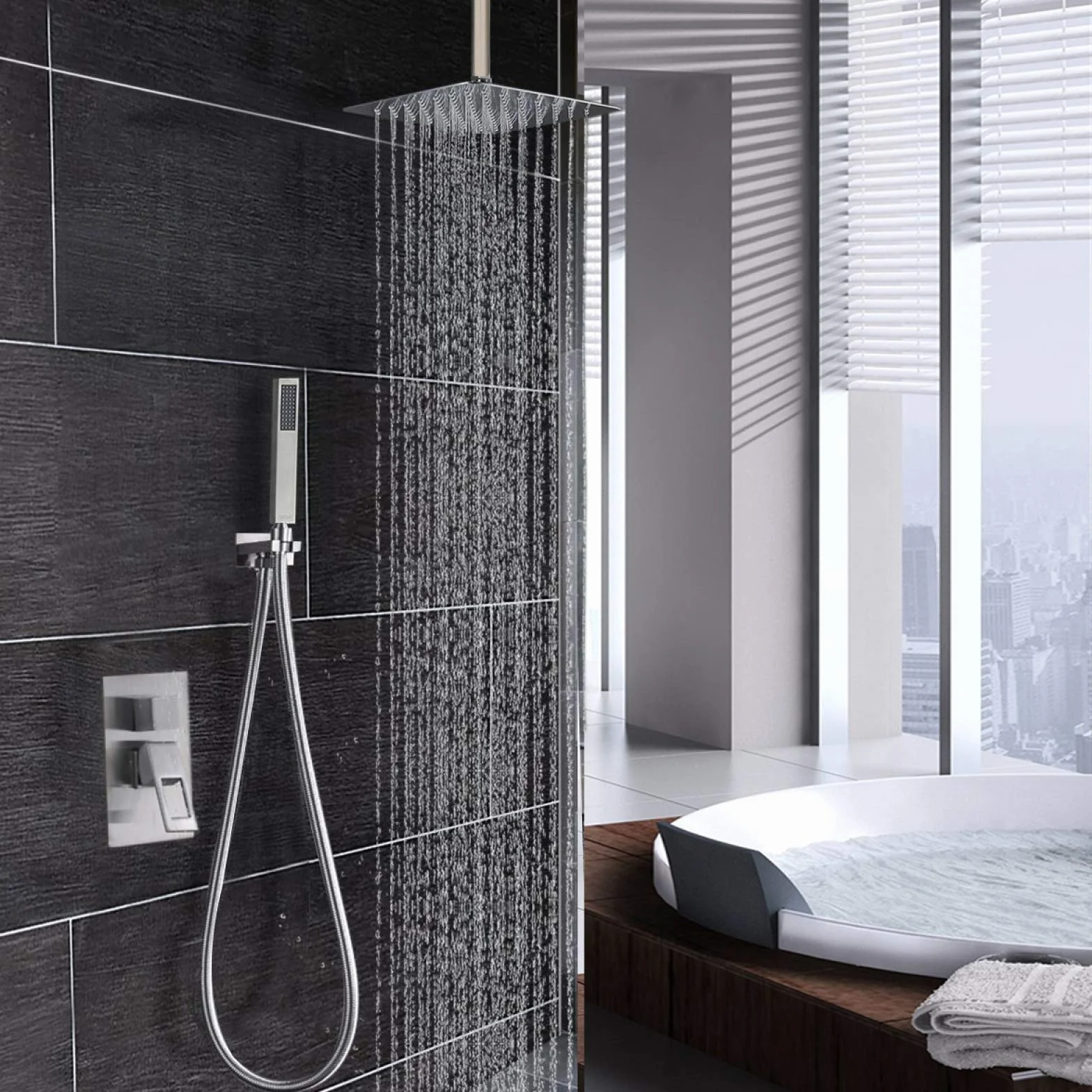 Voolan Soffione Doccia 30cm Inox 304 Alta Pressione Cromo