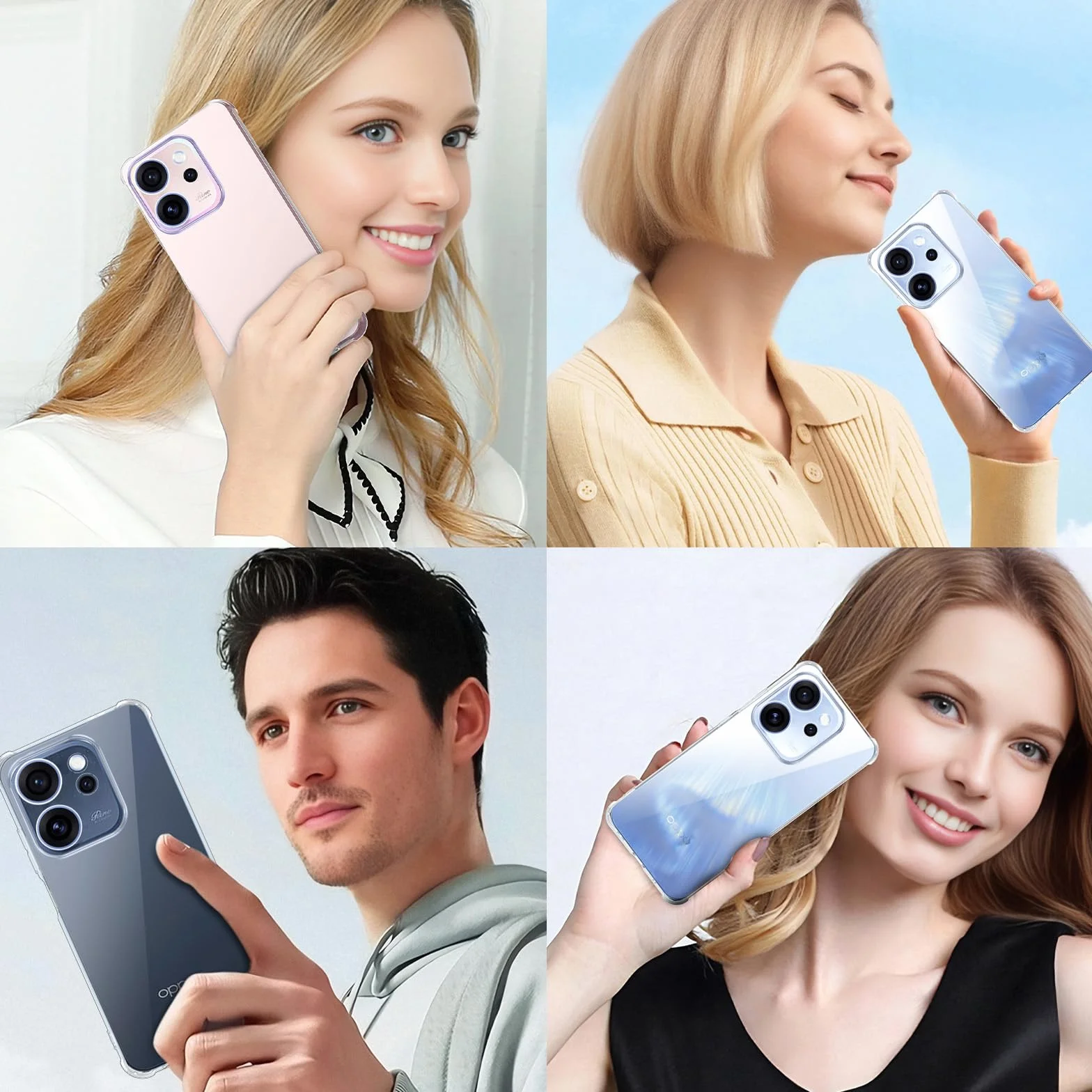 Yohii Cover per Oppo Reno15 F/Reno 15 FS 5G (No per Reno15) con 2 Pezzi Vetro Temperato, [Protezione Fotocamera] Custodia Antiurto Chiaro, TPU Morbido Antigraffio Anti Ingiallimento Case, Trasparente