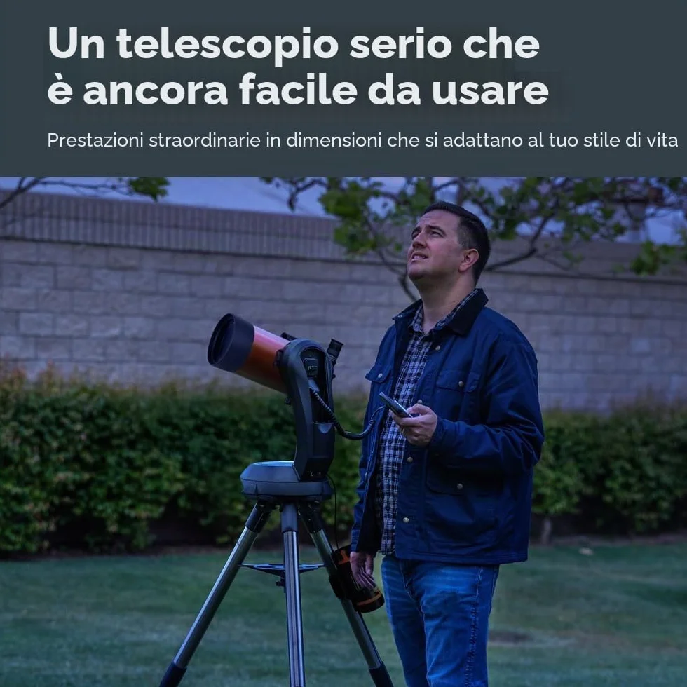 Celestron 11049 NexStar 4SE Telescopio Maksutov-Cassegrain computerizzato con montatura completamente automatica, tecnologia SkyAlign e rivestimento XLT, nero/arancio