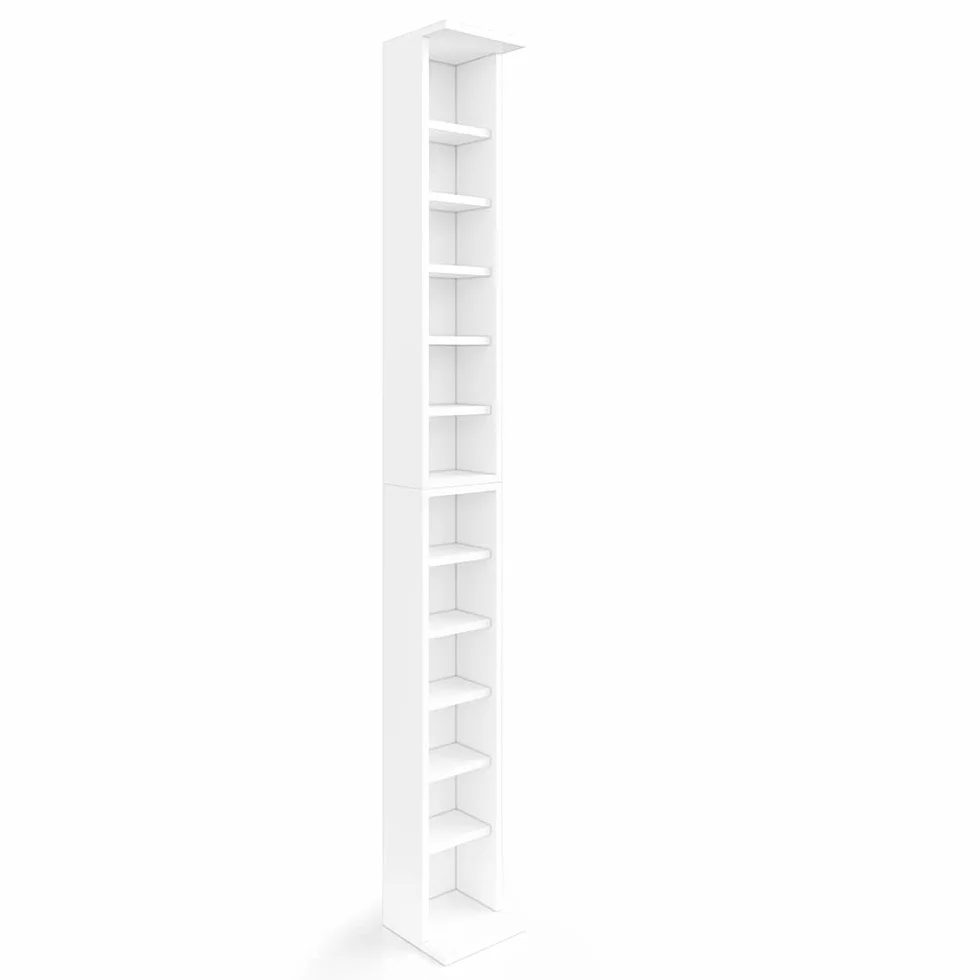 Vicco Scaffale porta cd, Bianco, 21 x 91.8 cm Set grande da 2