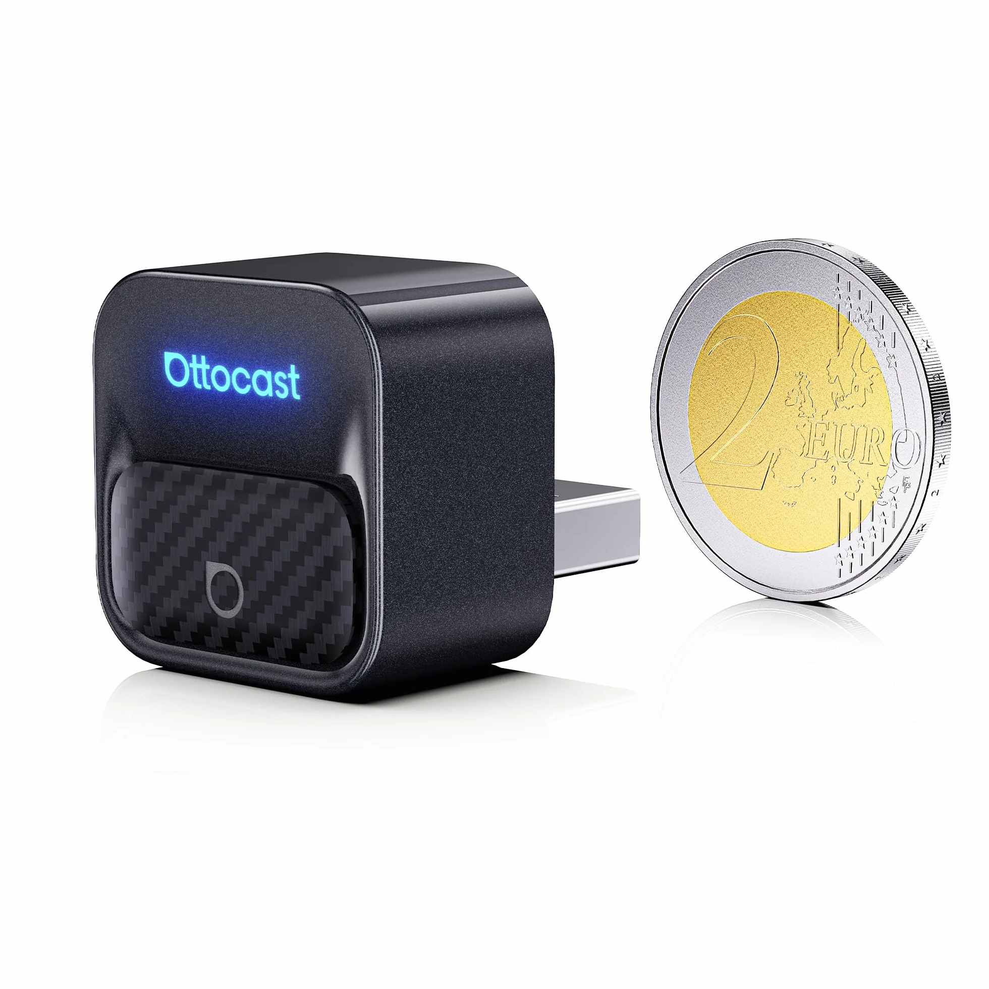 OTTOCAST Mini Core Adattatore Wireless 2 in 1 per CarPlay e Android Auto, Dongle Compatto con Wi-Fi 6 e Bluetooth 5.4, Pulsante Smart Switch, Connessione Automatica