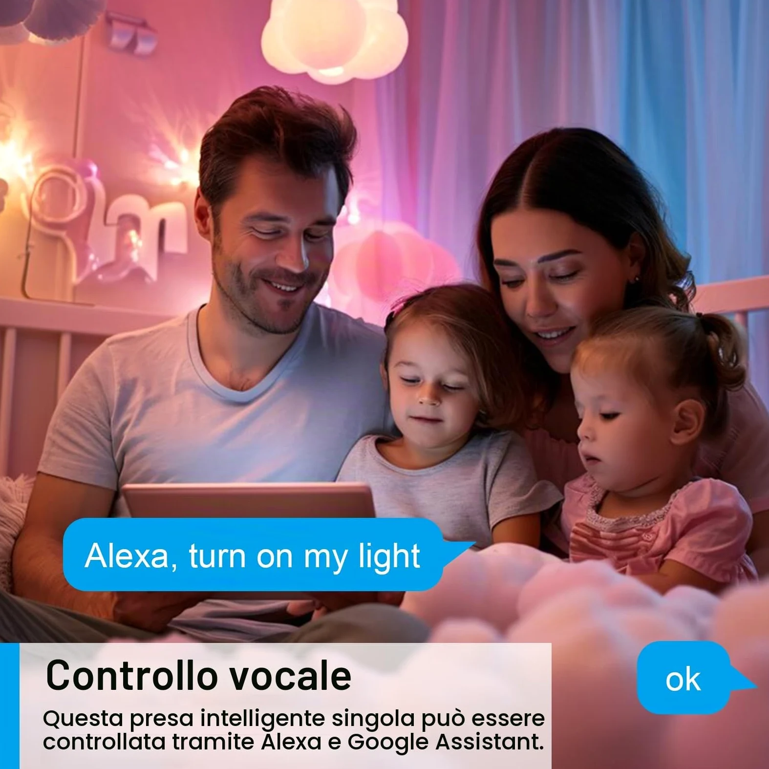 ANTELA Prese Intelligenti Wifi 16A Smart Plug con Monitoraggio Energetico | Type F, Protezione Sovraccarico, Timer, Regolazione del Programma e Compatibilità con Alexa & Google Home, 4Pz