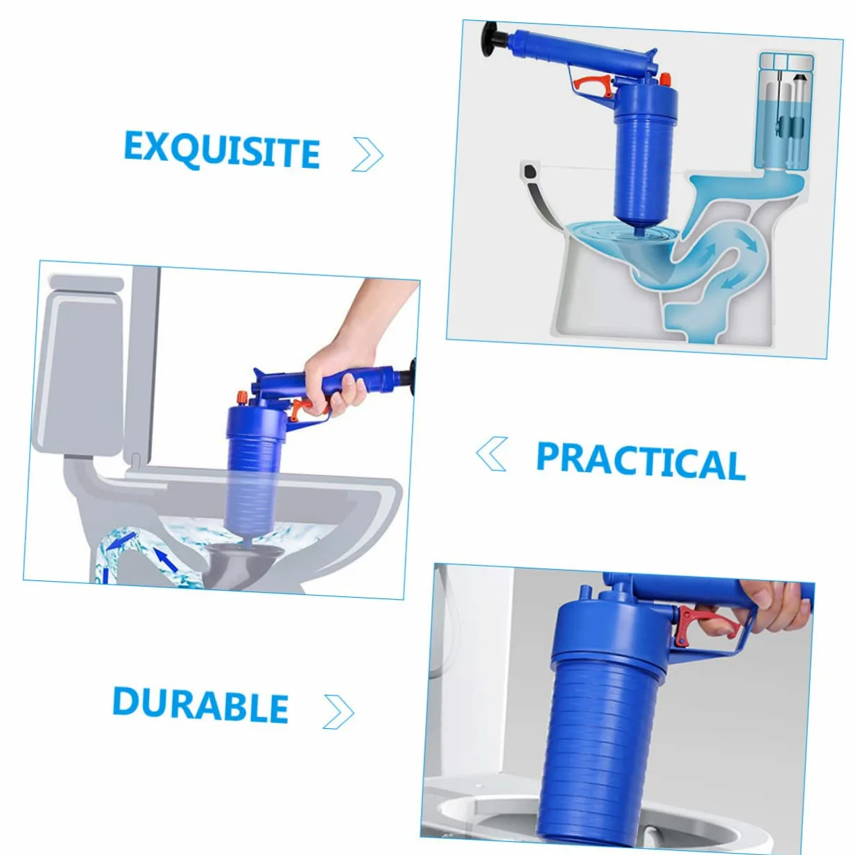 Alipis Stura Tubi per Bagno e Casa, Pompa ad Aria Potente in Abs Ventose di Varie Misure, Rimuove Ostruzioni da Wc e Scarichi | Abs, Rimuove Blocchi Flusso Potente, Accessori Ventose di Diverse Misure