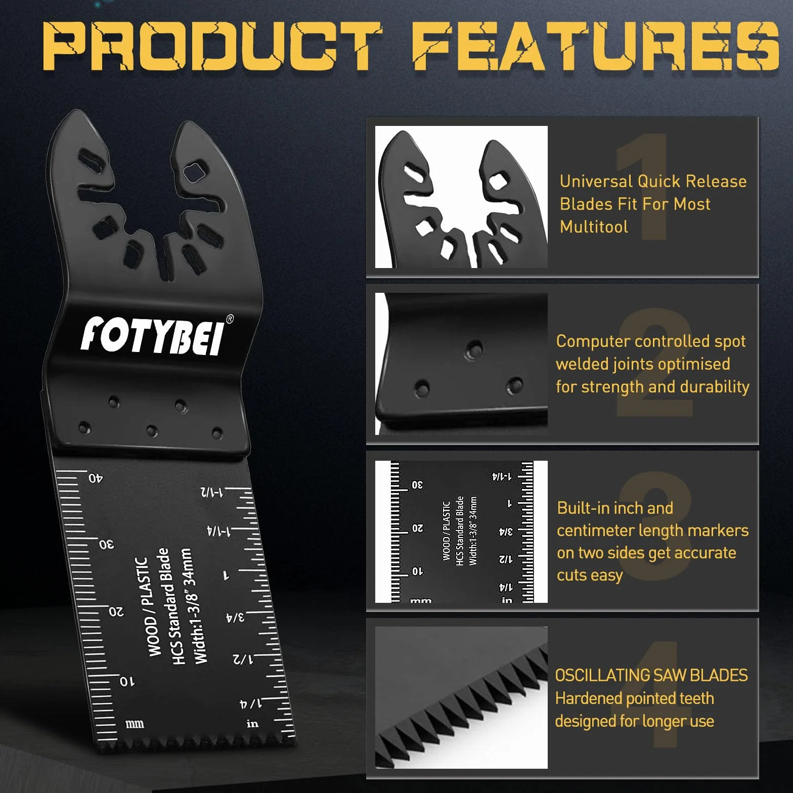 Set di Lame Utensile Multifunzione Oscillante 35 pezzi Legno Plastica Metallo Accessori Utensile Multifunzione Oscillanti Compatibile con Dewalt Makita Ryobi Parkside Black&Decker e altro ancora