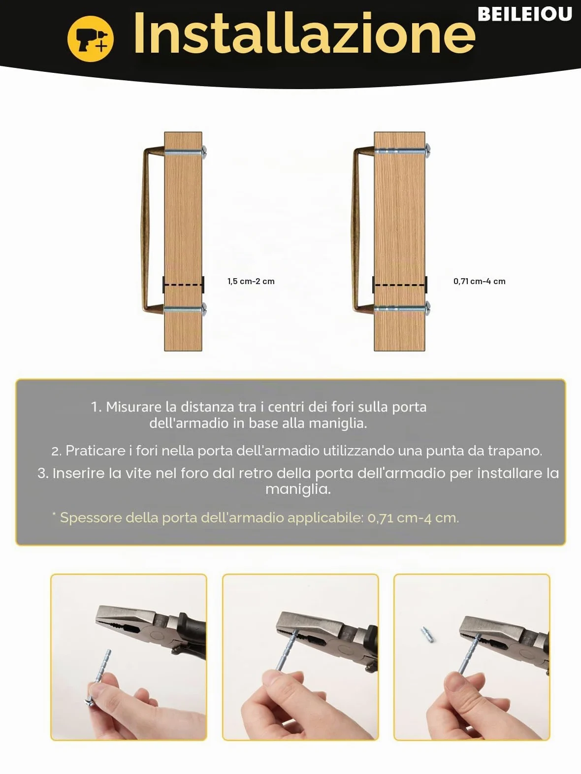 Maniglie per Armadio in Ottone e Zinco Antico - 19,2 cm (7,56") al Centro Maniglie Vintage Classiche per Cassetti Maniglie per Armadio Cucina Ferramenta per Armadio Bagno