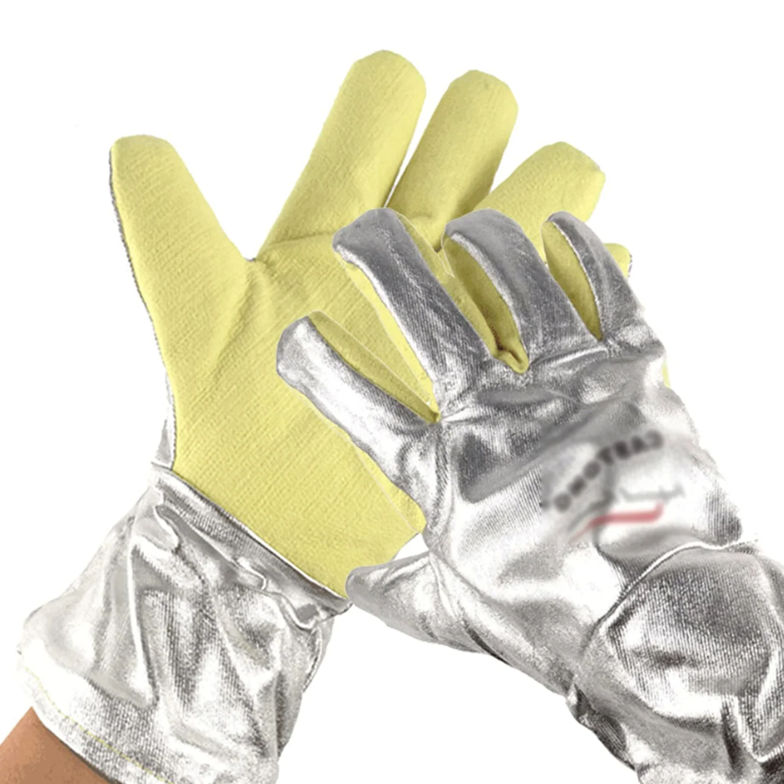 QFFL Guanti Resistenti alle Alte Temperature da 500 Gradi, Antiscottatura Guanti da Griglia e da Camino per la Caldaia Elettrica della Saldatura di Fusione del Metallo, 35 cm