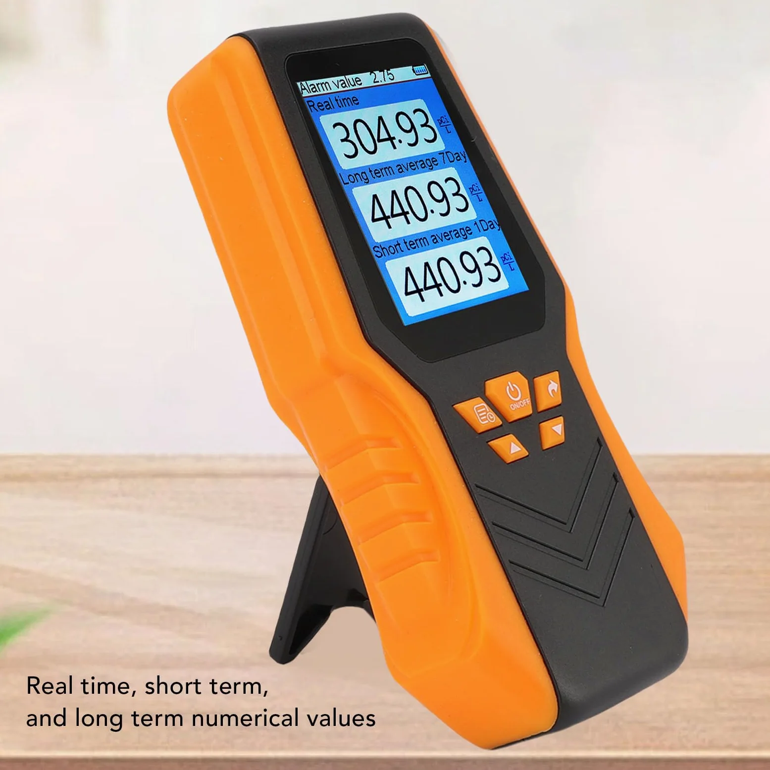 Oumefar Kit per Test del Radon con Display LCD Medio in Tempo Reale, Precisione del Rilevatore di Radon Portatile, per Materiale ABS Scolastico a Casa