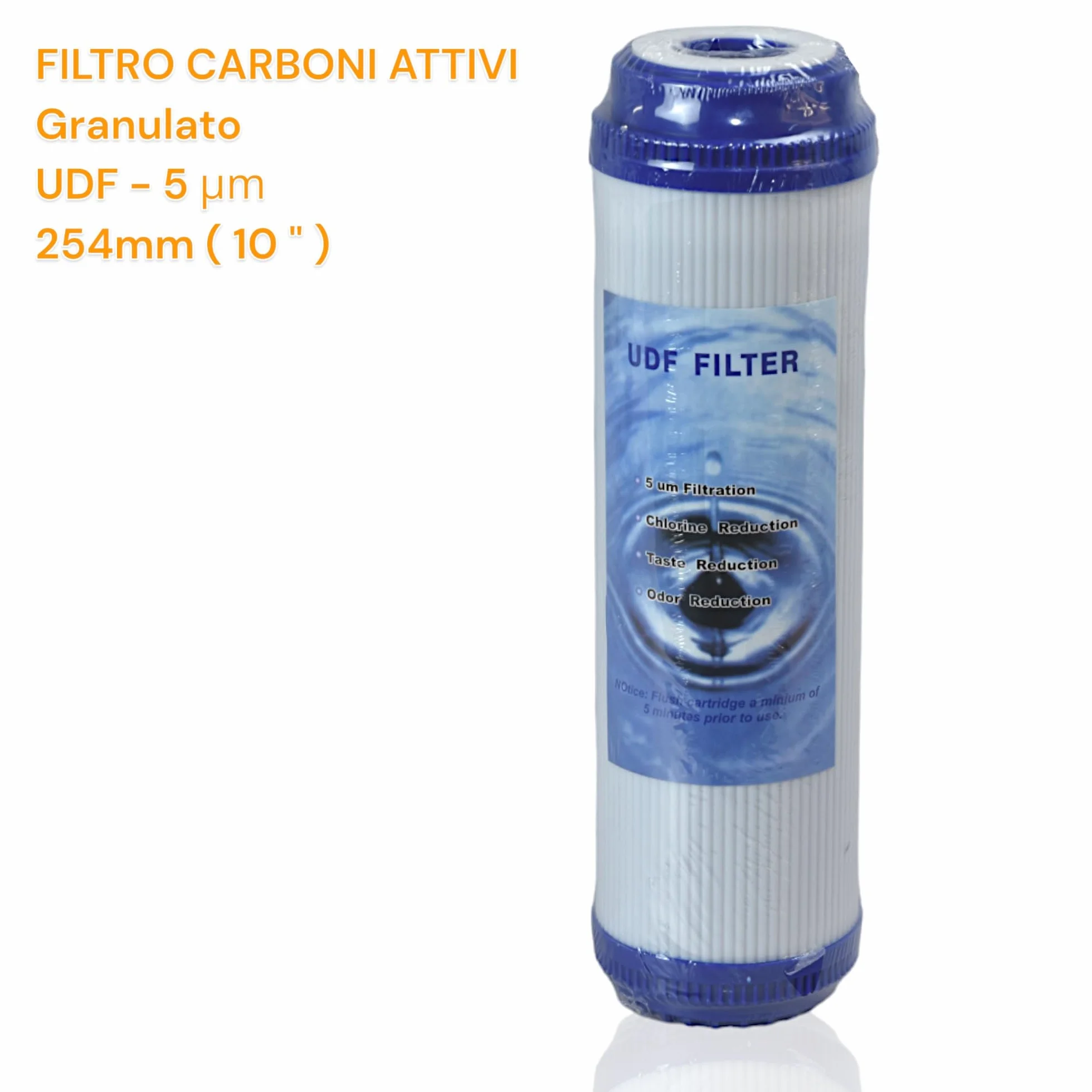 Filtro Acqua Potabile 2X KIT TRE CARTUCCE (6 PEZZI) FILTRO SISTEMA FILTRAZIONE ACQUA SEDIMENTI + CARBONI ATTIVI 10" 5 μm PER DEPURATORE SOTTO LAVELLO