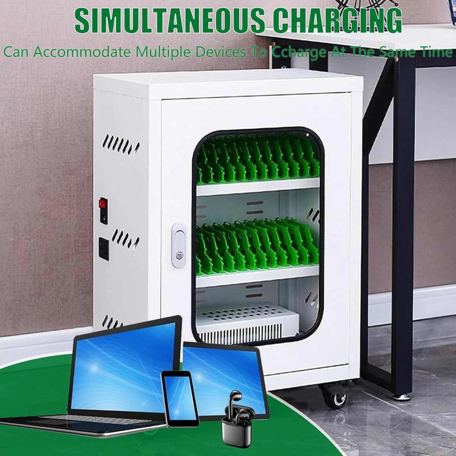 Recharable le Phone Sto Locker con serratura a combinazione e ruote, armadietto di ricarica multi porta per scuole, chiese, aeroporti e spazi pubblici