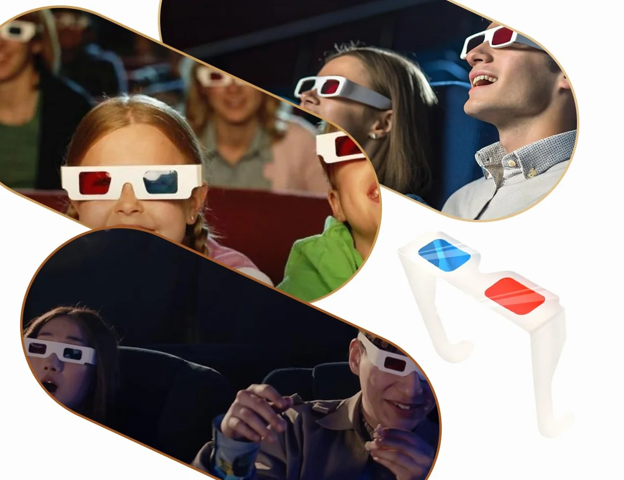 10 Paia di Occhiali 3D, Occhiali Stereo di Carta, Lenti Rosse e Blu, Film 3D e Decorazioni da Viaggio, Utilizzati per l'Intrattenimento Domestico, Aule Scolastiche, Mostre Scientifiche