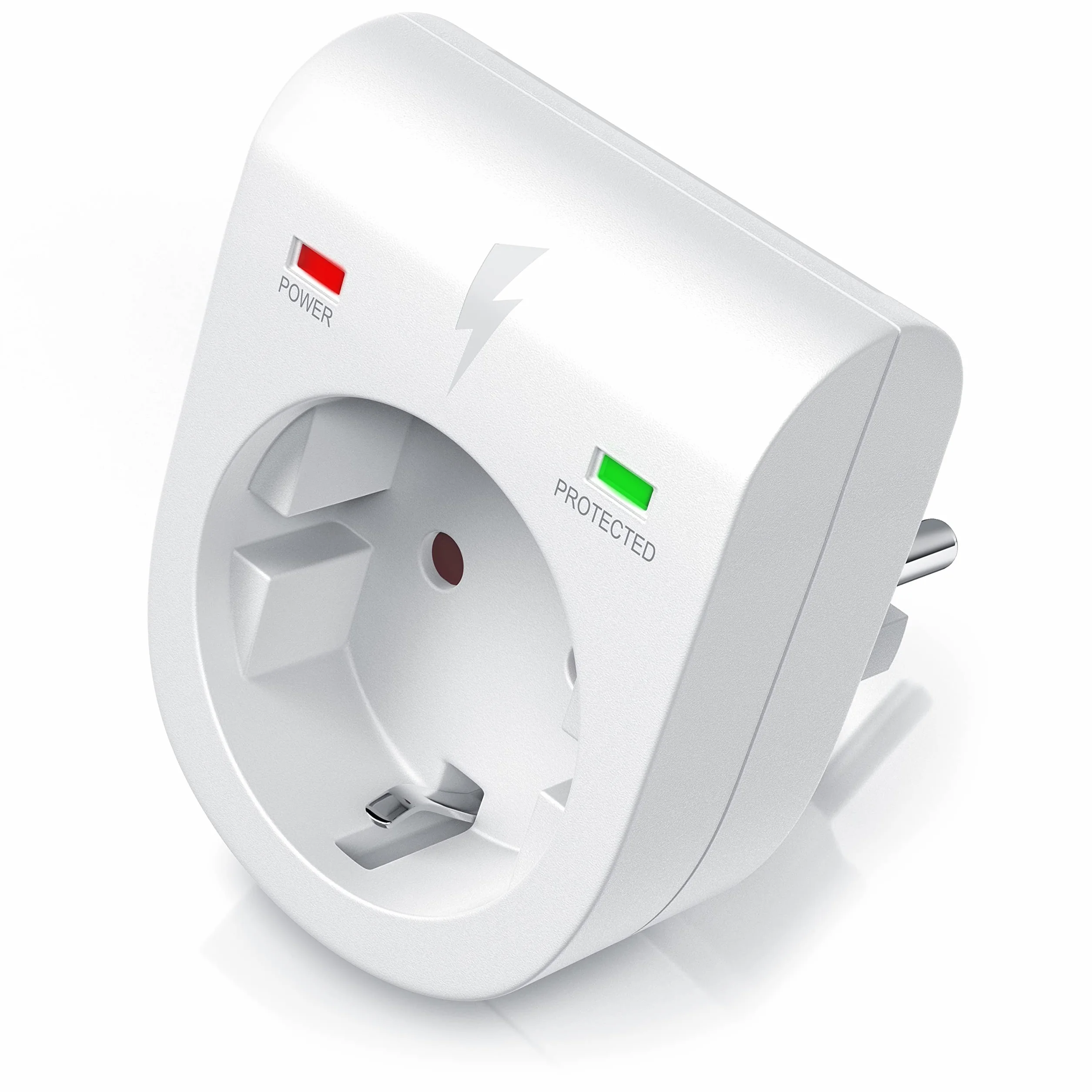 Arendo Presa di protezione anti sbalzi di tensione Antifulmine 3500 W IP 20 Bianco opaco
