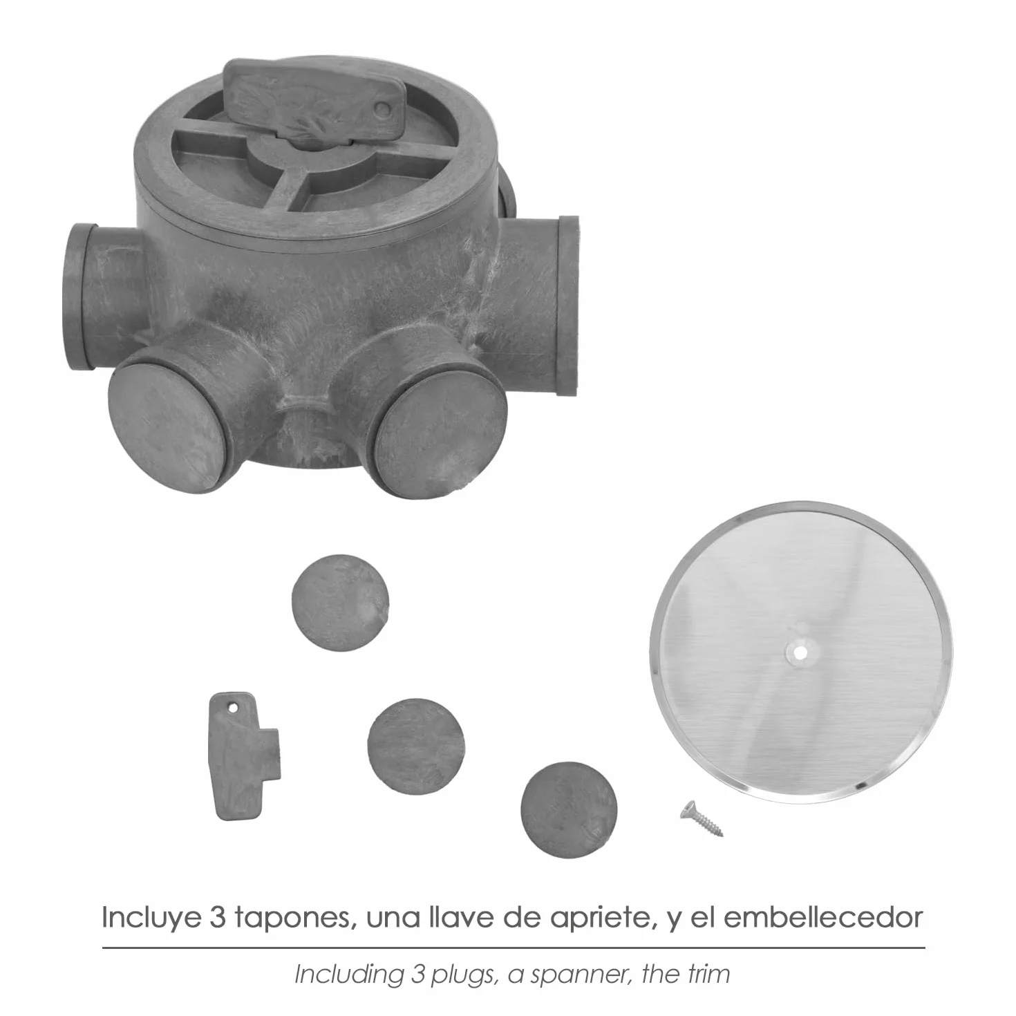 Flacone Sifonico PVC Tubi Ø 110 mm Uscite Ø 50 40 mm Altezza 90 mm