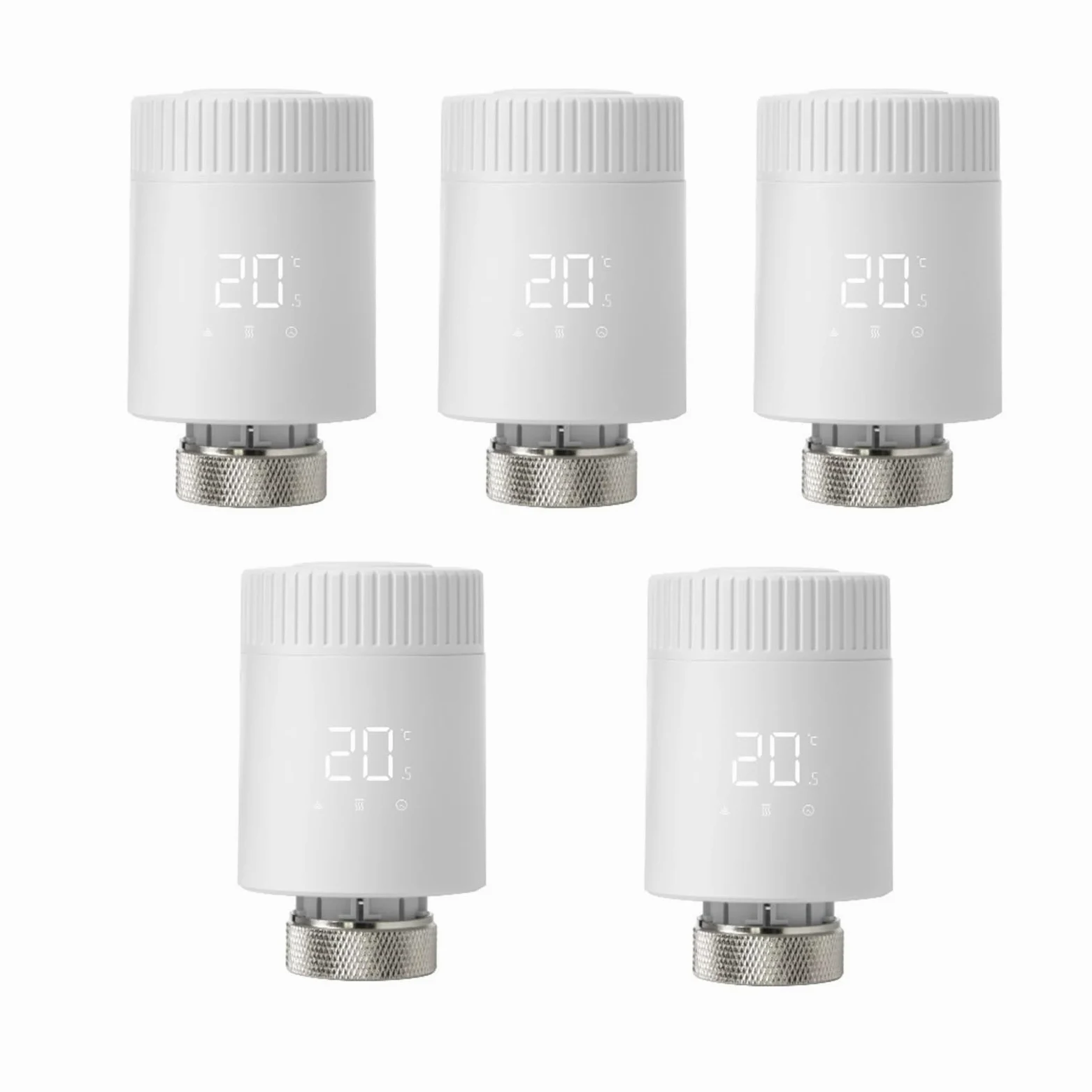 Attuatore Termostatico For Radiatore Smart TRV Valvola Termostatica Controllo Remoto Programmabile Regolazione Automatica(5pcs)