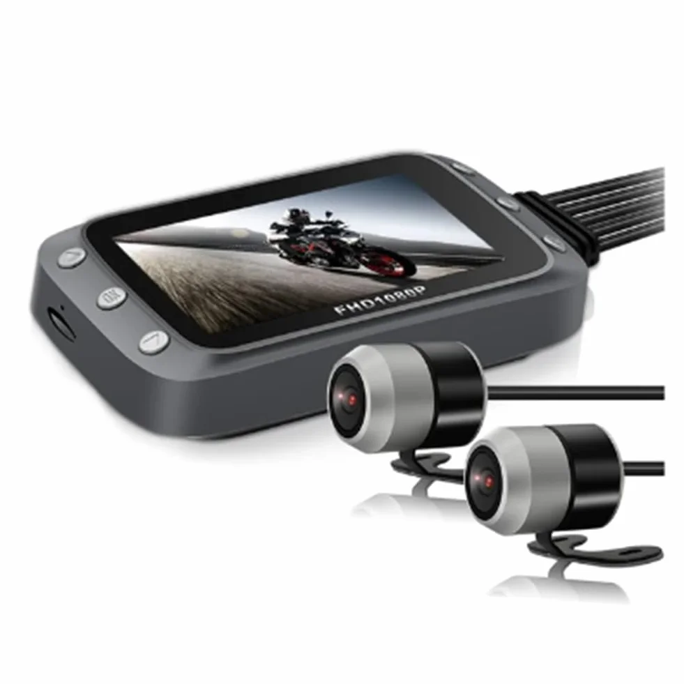 WiFi DVR per Moto Dash Cam 1080P+1080P Full HD Vista Anteriore Posteriore Telecamera per Moto Impermeabile GPS Logger Recorder Box Pezzi di Ricambio di Ricambio (B)
