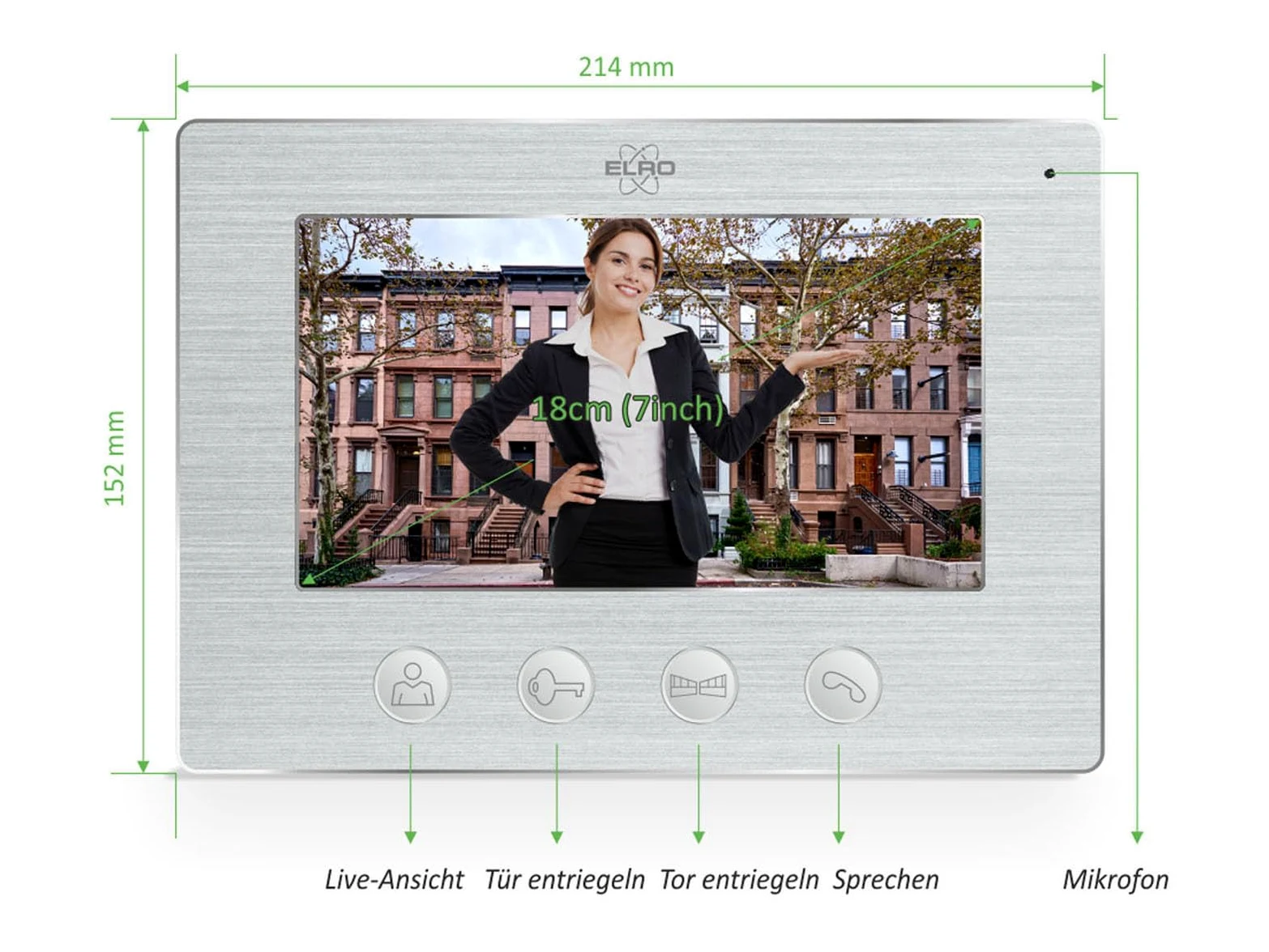 Türsprechanlage 2 monitor interni WiFi da 7 pollici, 4 fili con telecamera e apriporta
