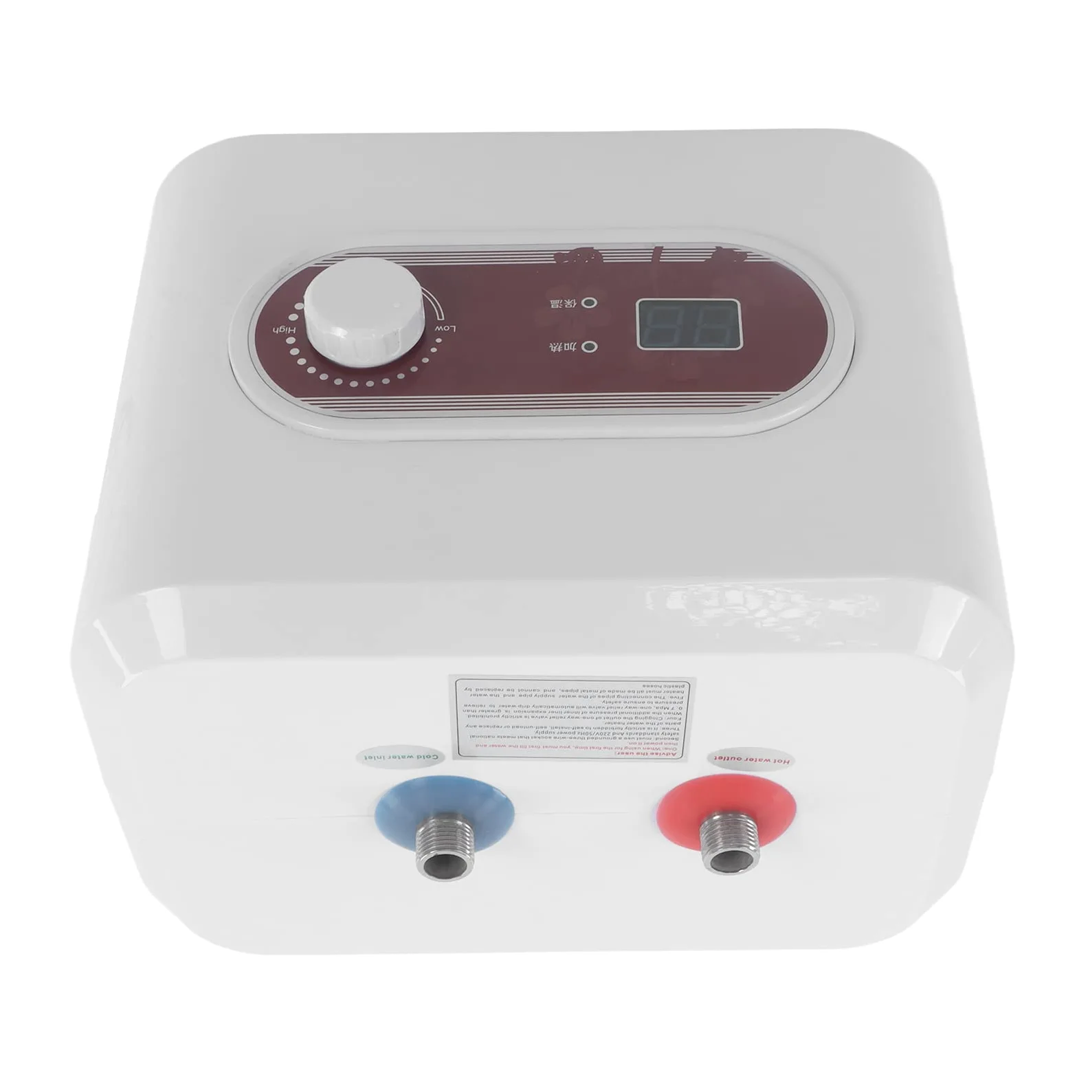Fdit Scaldabagno Elettrico 8L, Mini Boiler con Controllo della Temperatura, | Riscaldamento in Acciaio Inox 316, Scocca ABS, 30-65℃, 0,02 MPa, Uso Domestico Compatto