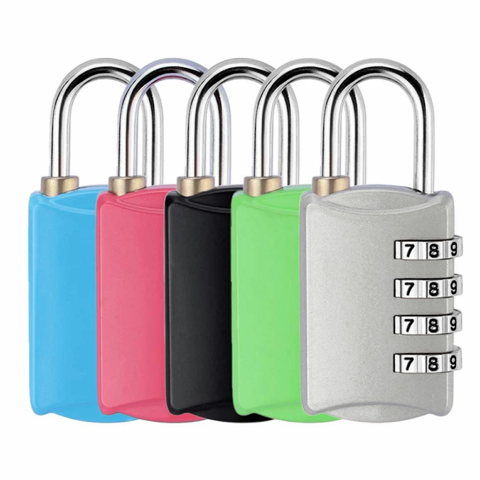 Lucchetti a combinazione， Lucchetti per valigie Lucchetto con password a 4 cifre, lucchetto di sicurezza for valigia e bagaglio, lucchetto for armadietto della palestra(Silver,Silver)