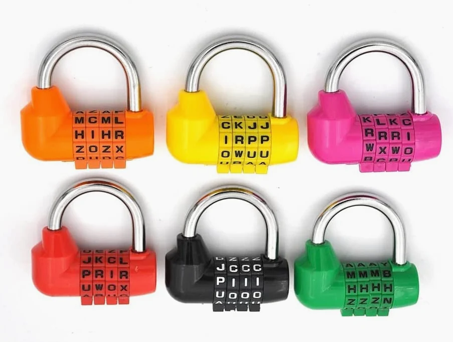 Lucchetti a combinazione， Lucchetti per valigie Combinazione di 4 cifre con codice di viaggio, diario, password, bagaglio(Yellow,Yellow)