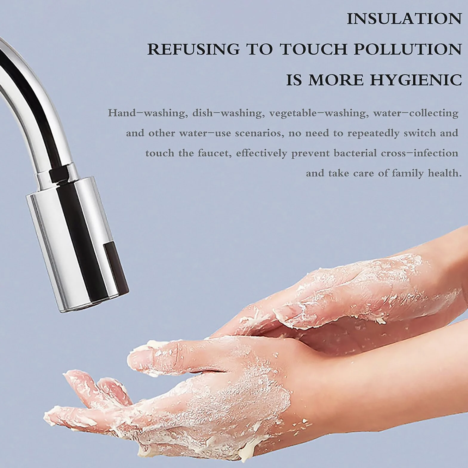 Rubinetto Automatico con Sensore a Risparmio Acqua - Caricatore USB, Adattatore a Infrarossi Senza Contatto