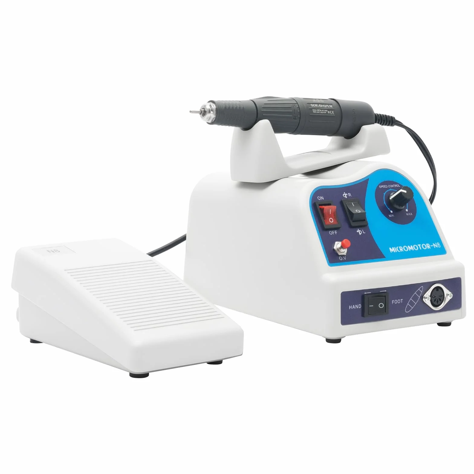 Micromotore elettrico da laboratorio 80 W 0-45000 giri/min per lucidatura e molatura