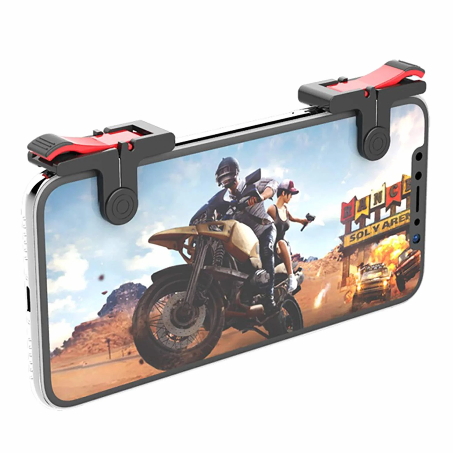 Gamepad per dispositivi mobili PUBG Mobile/Fortnitee Mobile/Call of Duty Mobile, gioco mobile Trigger Joystick Gamepad per iPhone/Android, scatto sensibile e mira L1R1 Trigger Nero