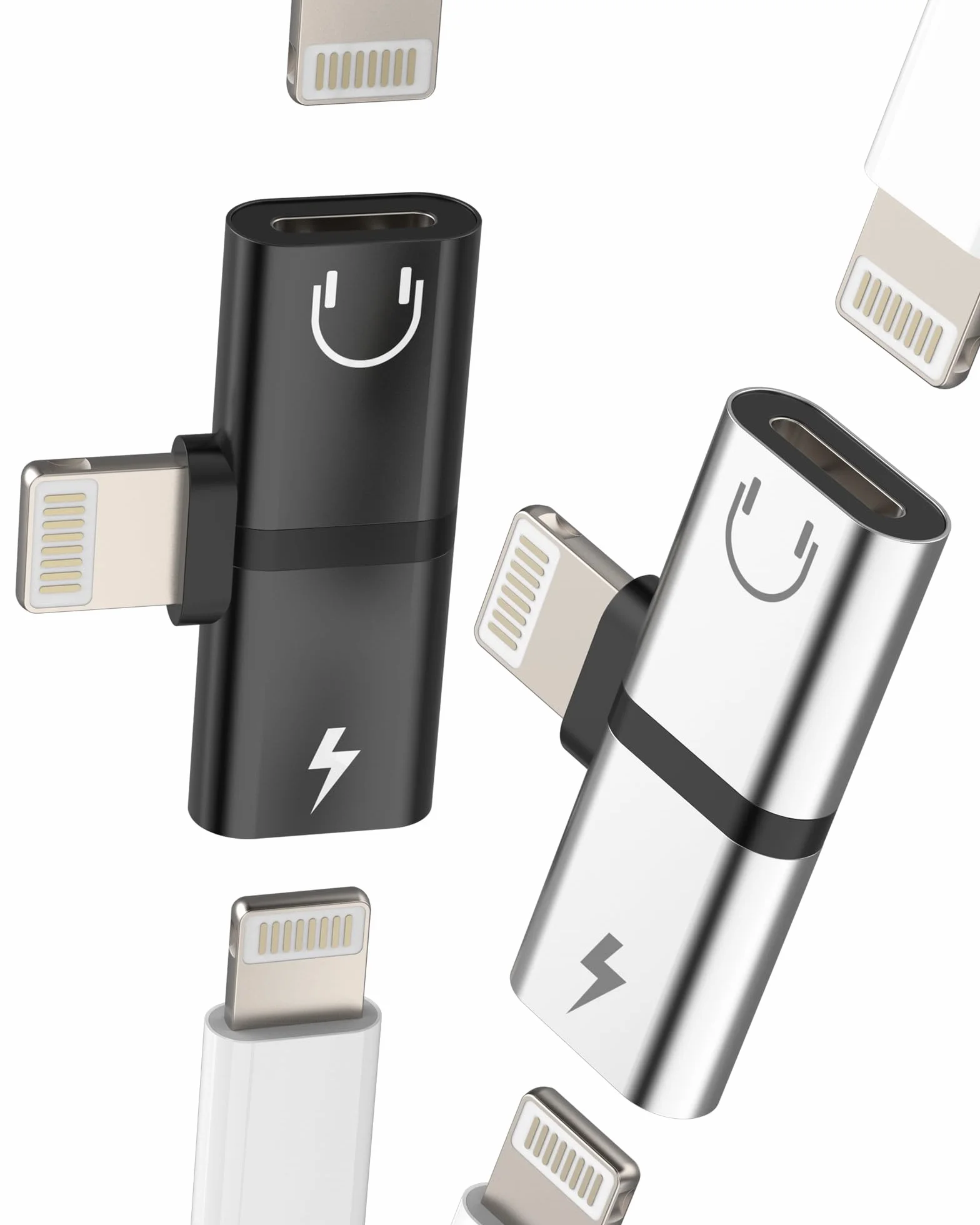 Adattatore Lightning Jack Cuffie(2pack)per iPhone 14 13 Pro Max per Apple MFi Certified Cavo Caricatore Aux Audio Dongle per iPad Autoradio Cavetto Accessori Doppio Lighting Headphone Ricarica Adapter