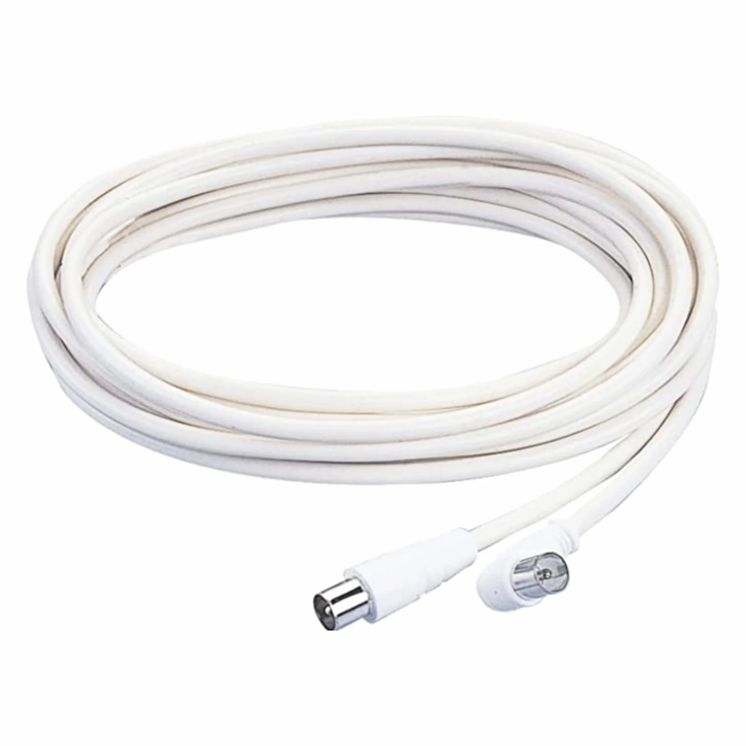 POLY POOL | PP0622XAM Cavo Coassiale 5m, per Collegare la Tv all'Antenna Bianco con Spina Assiale