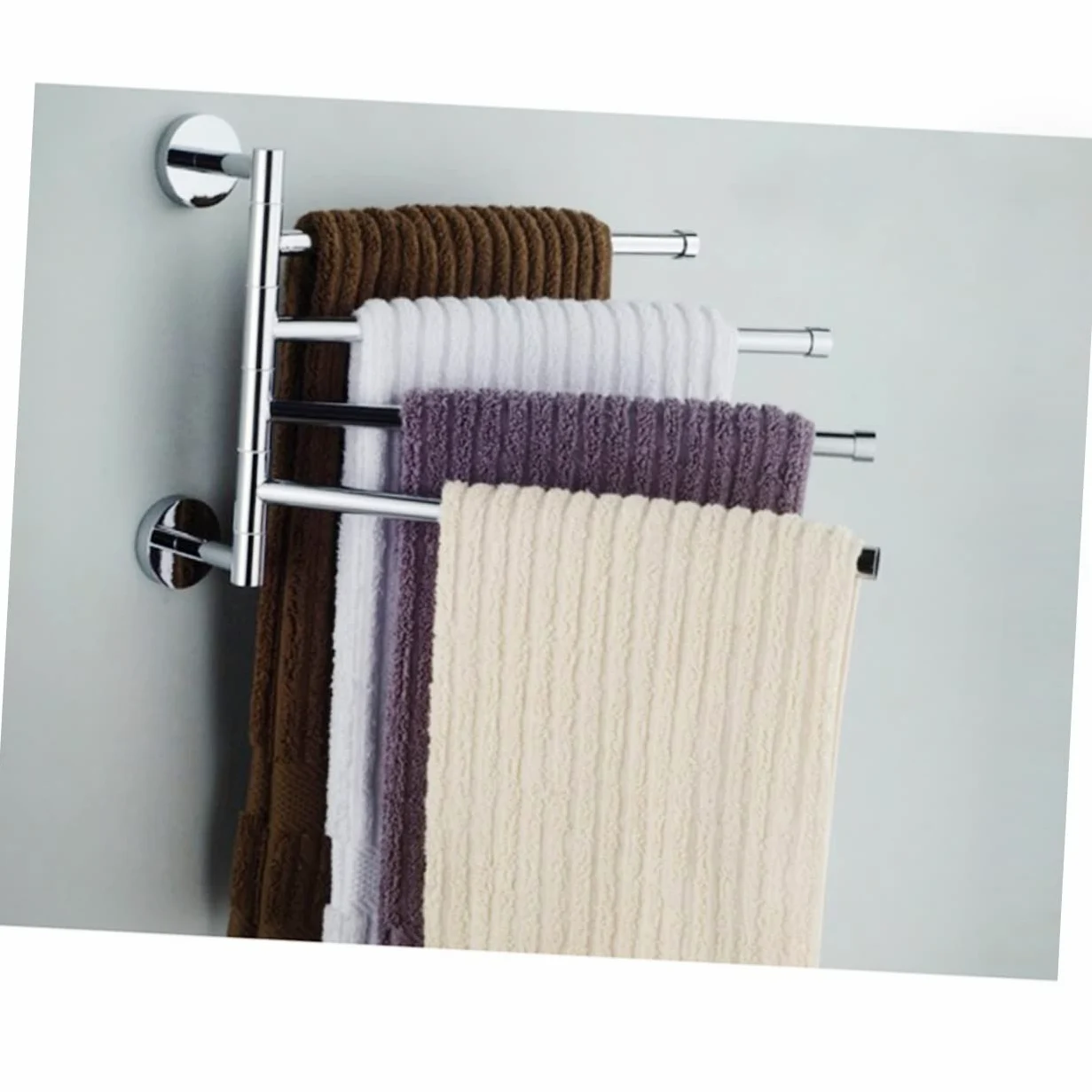 Portasciugamani Girevole in Acciaio Inox Argento per Bagno | 1 Pezzo, Accessori Bagno Coordinati, Finitura Antiruggine, Soluzione Salvaspazio per Cucina