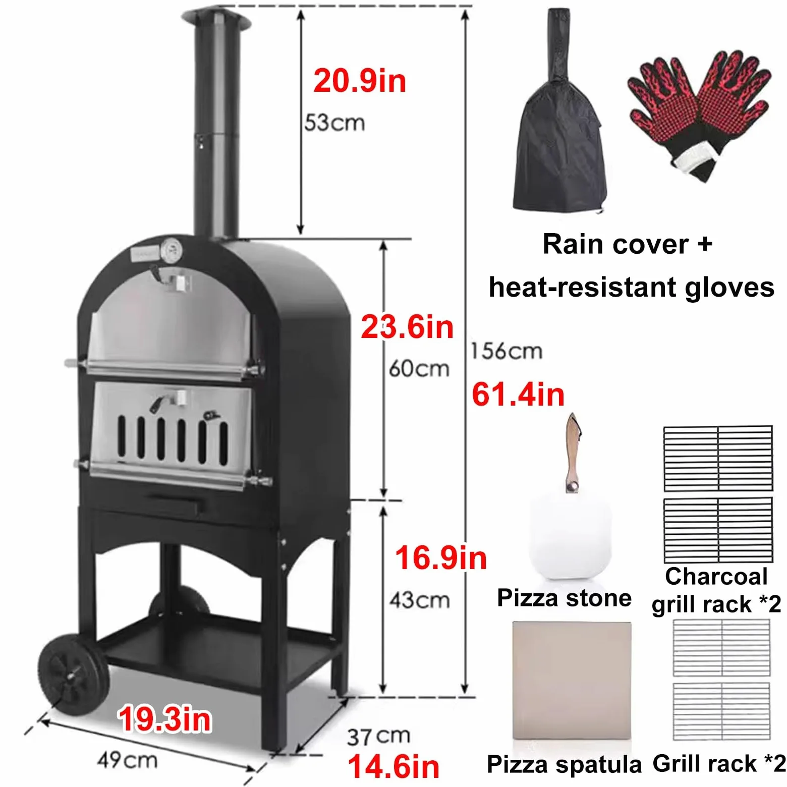 Cucina a Legna con Forno con Ripiani Cassetto Raccoglipolvere Stufa a Legna Economica per Cucinare Forno Multifunzione Adatto per Campeggio e Attività All'aperto
