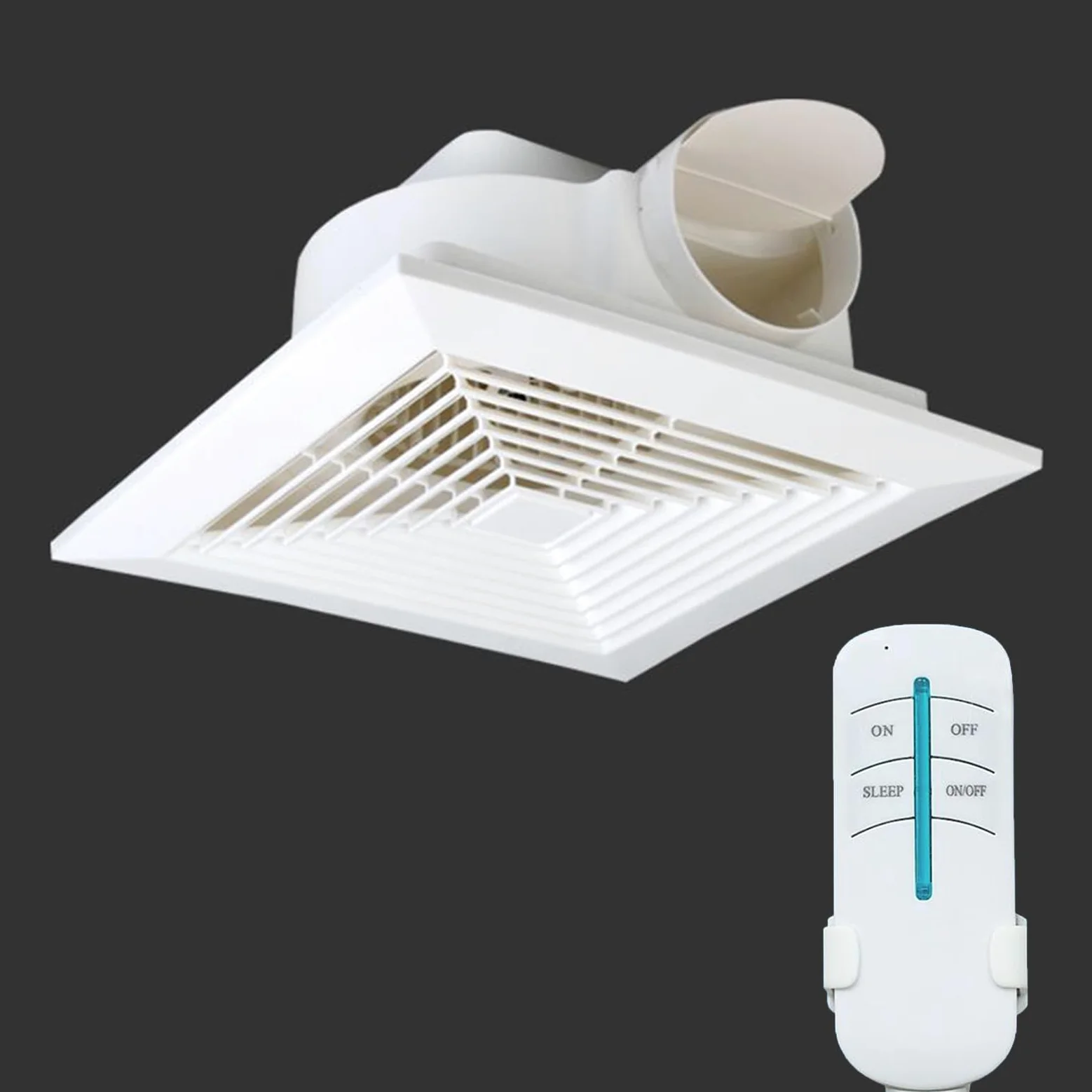 Aspiratore Bagno ，aspiratore Cucina，Ventola Aspirazione con Telecomando E Valvola di Non Ritorno，Funzionamento Silenzioso，per Doccia, WC, Ufficio, Casa White,8INCHES