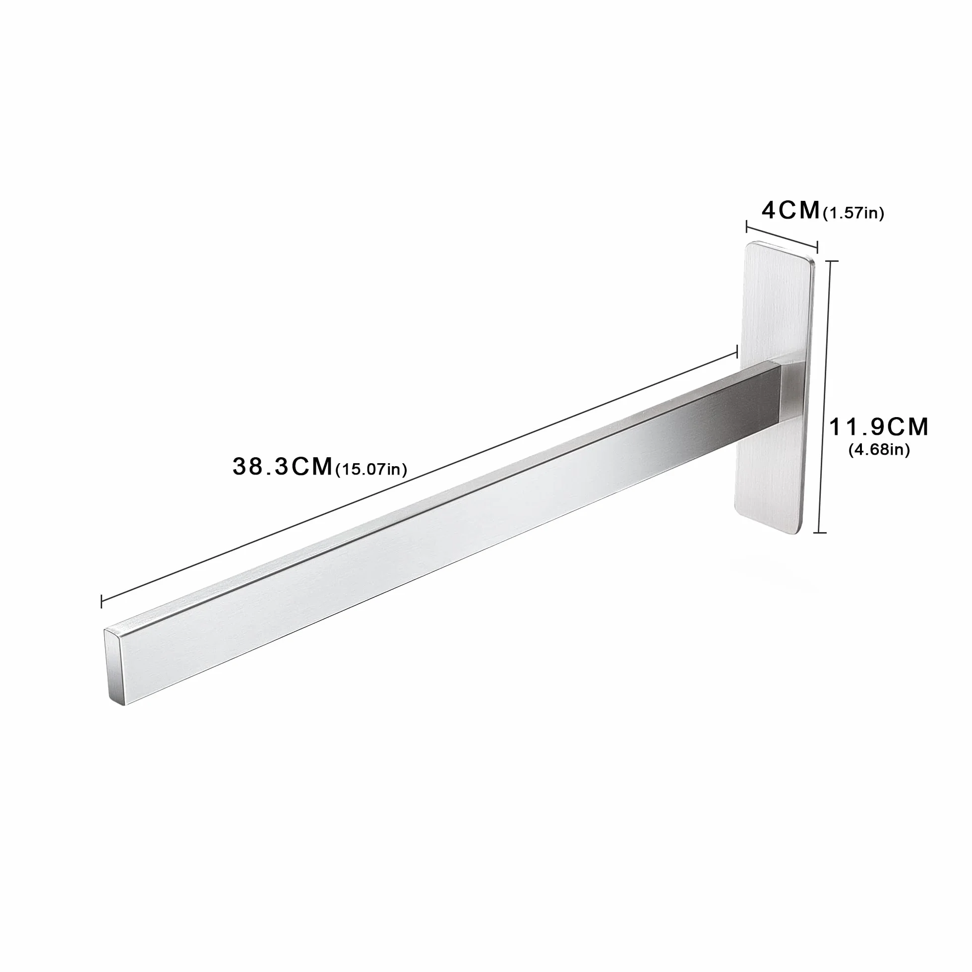 Porta Asciugamani Bagno Adesivo in Acciaio Inox 38 cm Argento Chrome