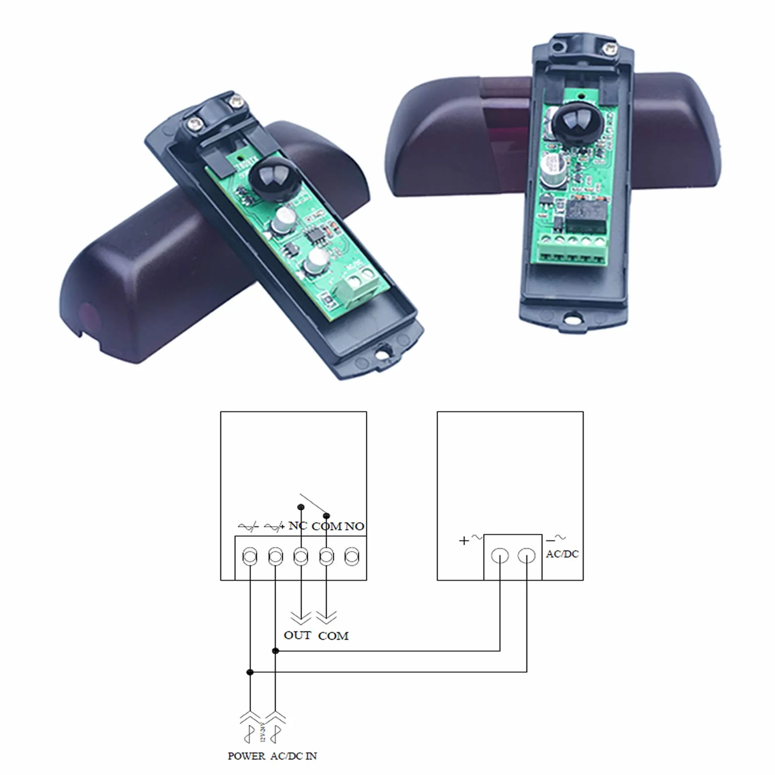 Coppia Di Fotocellule a Infrarossi Universali Per Cancello Garage 12V 24V AC DC