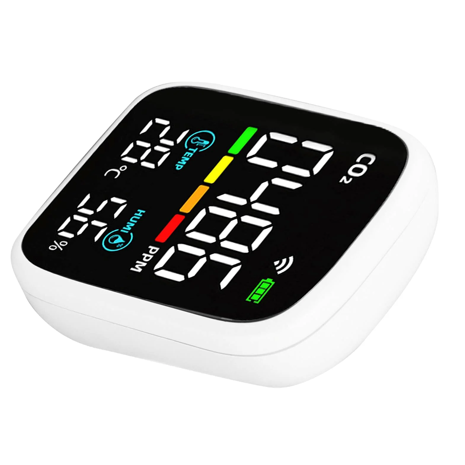 Monitor della qualità Dell'aria Rilevatore Multifunzionale 8 in 1 di Anidride Carbonica e PM2.5 per Casa e Ufficio Materiale ABS