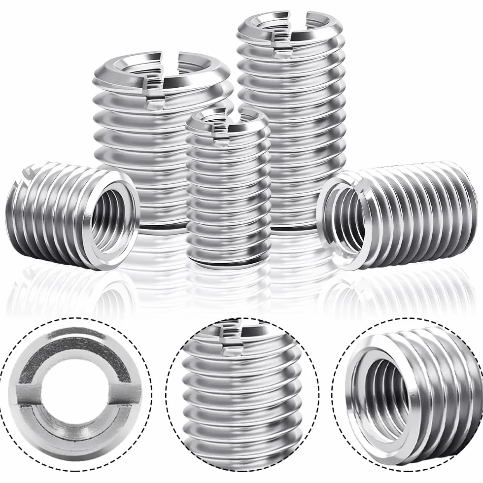 Inserto filettato M8 su M5 x 10mm, 24 pezzi adattatore filettato m8 m5, manicotto filettato in acciaio inossidabile, adattatore per collegamenti a vite, manicotto di riduzione da m8 a m5