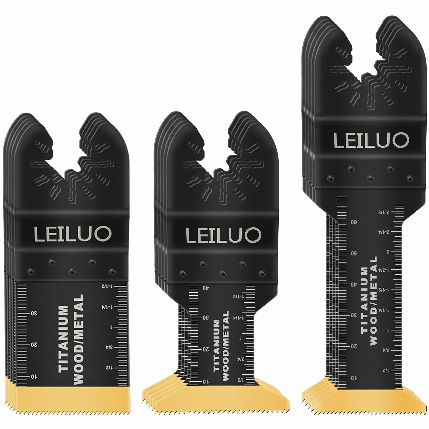Kit lame multiutensile in titanio LEILUO 15 pezzi Lame oscillanti per chiodi Legno Confezionato in custodia Adatto a Dewalt Makita Ryobi Milwaukee e altro