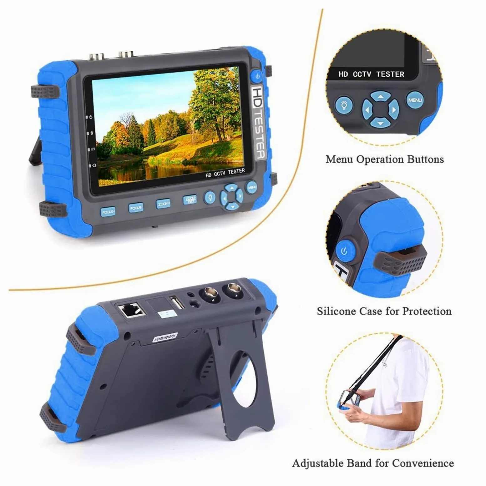ester per CCTV, Tester CCTV AHD/CVI/TVI CVBS Da 8MP For Telecamere AHD Con Ingresso VGA Video CFTV Mini Monitor