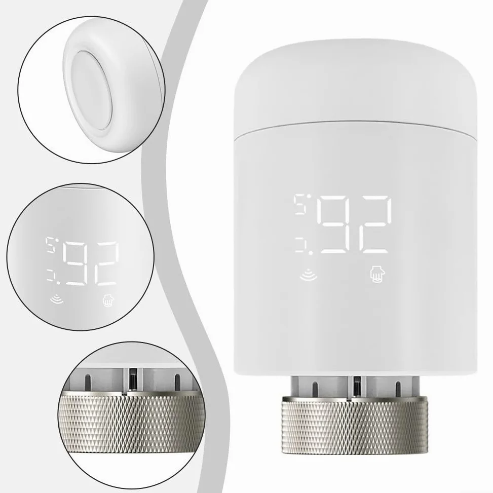 HpLive Valvola termostatica Wi-Fi intelligente, regolatore termosifone, valvola termostatica programmabile, 6 modalità di tempo, sicurezza bambini