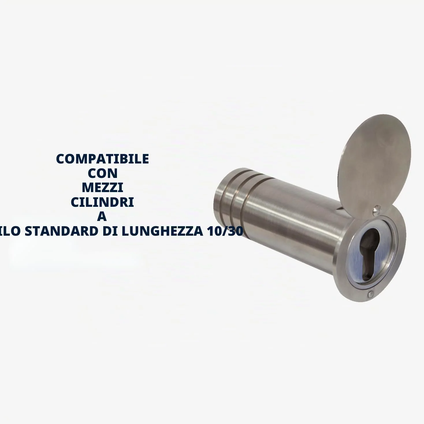 ABUS Cassaforte per Chiavi 729 da Incasso a Parete - Argento | Alloggiamento cilindro in ottone cromato, protezione anti-foratura, diametro installazione 43,5 mm, lunghezza base 120 mm
