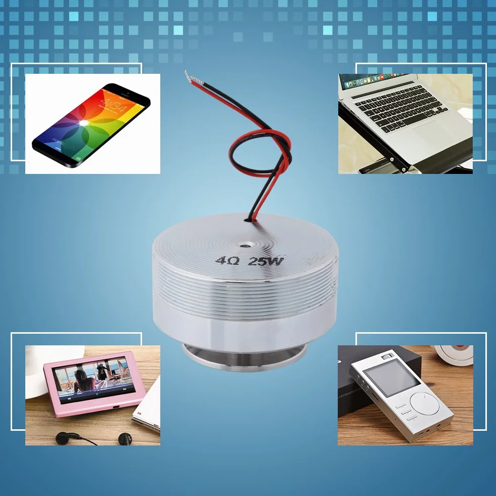 Altoparlante a vibrazione da 50 mm (2 pollici), 4Ω 25W, compatibile with PC, smartphone e lettori multimediali, per bassi profondi risonanza totale