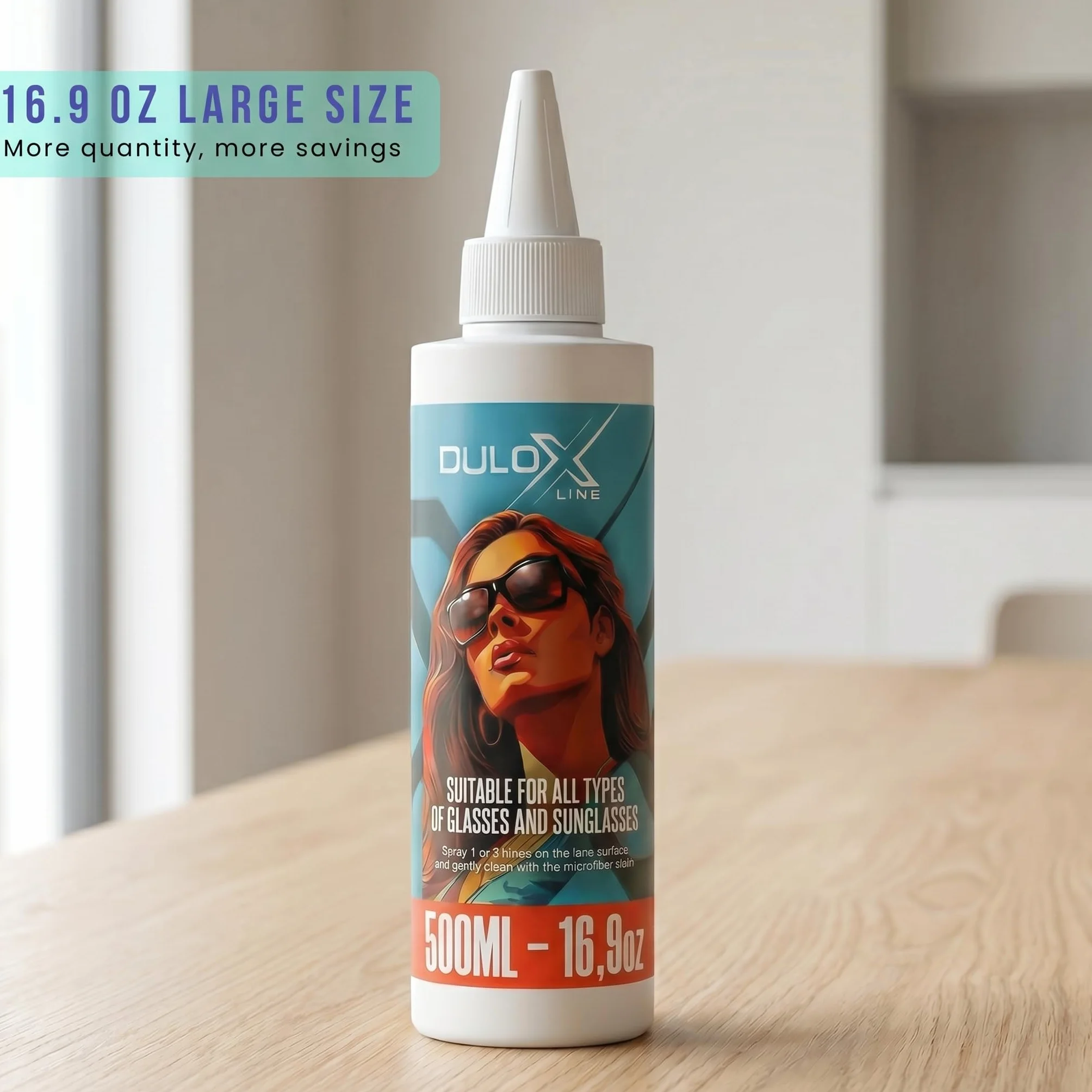 Detergente Occhiali Professionale 500 ml – Tappi a Riempimento Facile + Panno Microfibra 18×18 cm + Beccuccio con Chiusura – Pulizia Senza Aloni per Lenti, Schermi, Smartphone, Tablet e PC