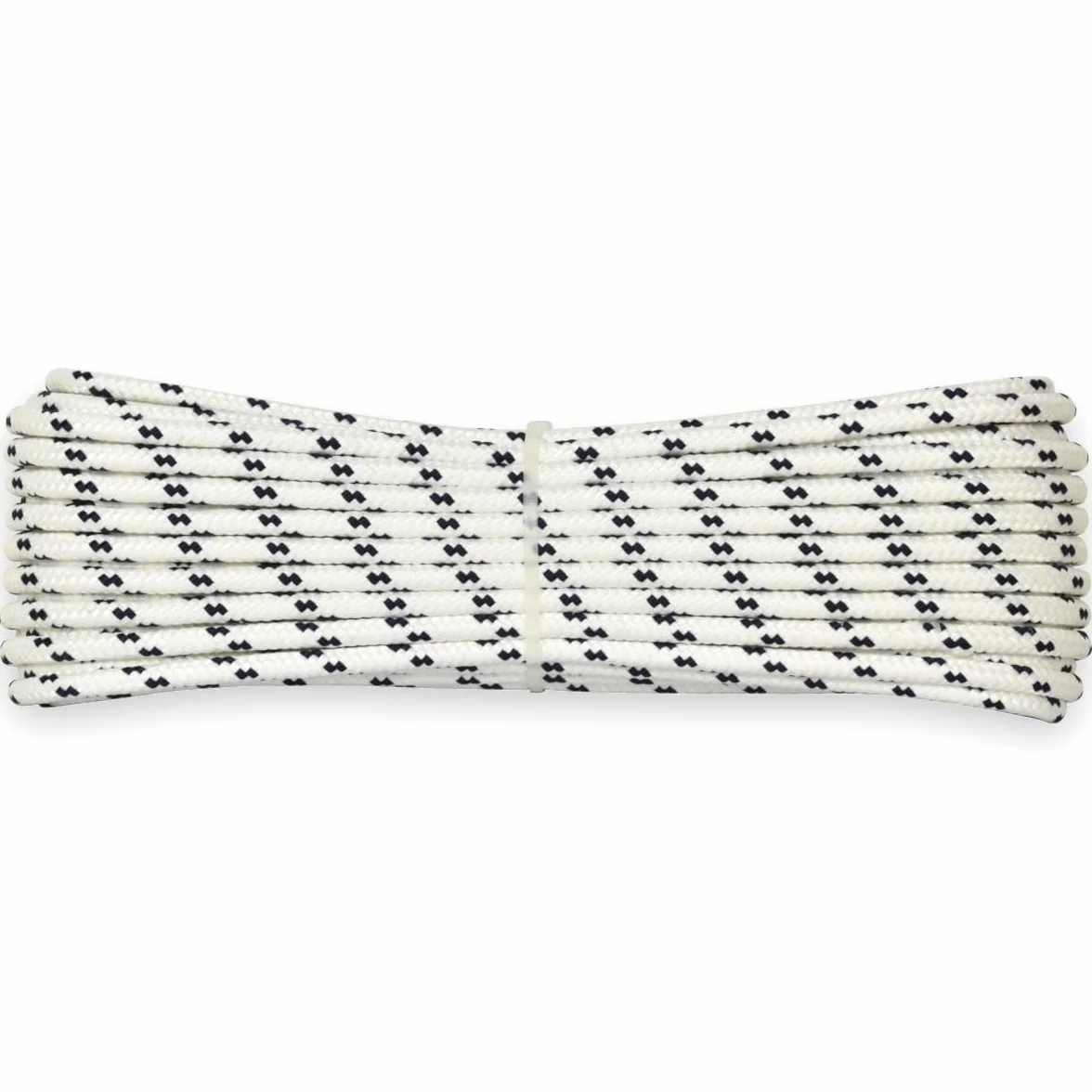 Corderie Italiane 006000440 Treccia mare multiuso giardino e fai da te, stabilizzato ai raggi U.V. resistente a intemperie e agenti atmosferici, 6 mm, 20 mt, colore bianco con spia blu